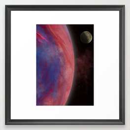 Alien Planet Illustration Framed Art Print