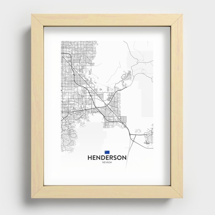 Henderson, Nevada, United States - Light City Map Recessed Framed Print