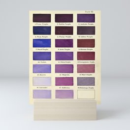 Vintage Color Chart- Purple Hues Mini Art Print