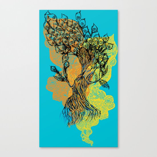 peacock tree Canvas Print