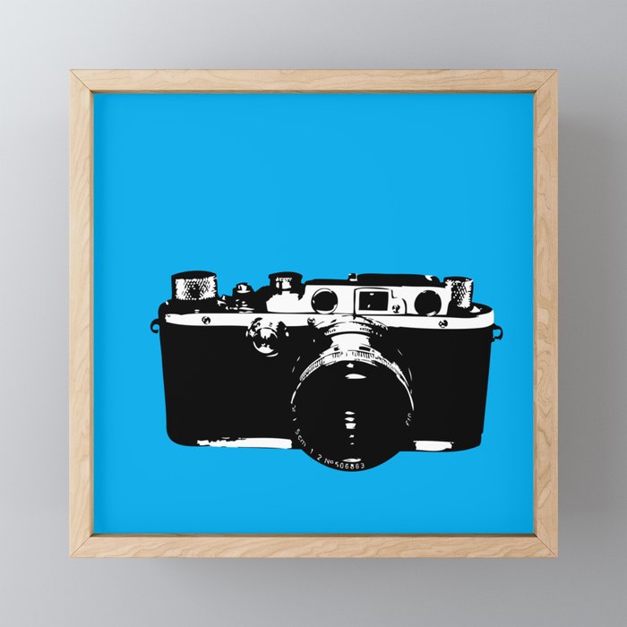 Leica in Blue Framed Mini Art Print
