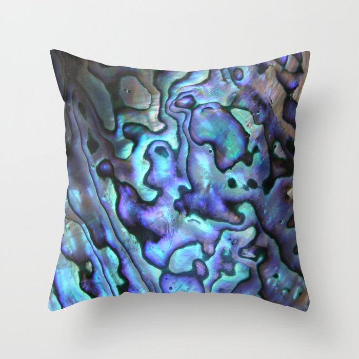 Deep Purple Abalone Shell Throw Pillow