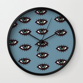 Evil eye blue Wall Clock