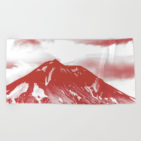 seeing red -mountain Beach Towel
