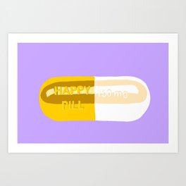 Happy Pill Lavender Art Print