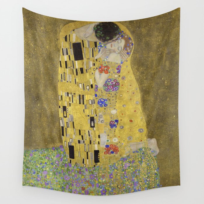 "The Kiss" by Gustav Klimt Art Print Painting Wall Tapestry