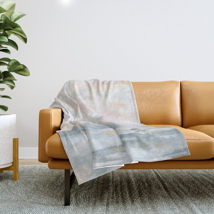 You Are My Sunshine - Gray Pastel Ocean Seascape Throw Blanket