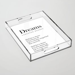 Dreams - Langston Hughes Poem - Literature - Typography 2 Acrylic Tray