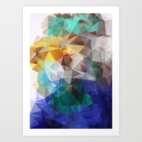 Abstract background of triangles polygon print. Bright design colors Art Print