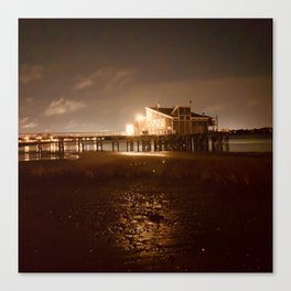 Nighttime Beach Photograph Canvas Print