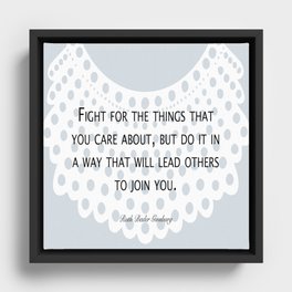 Fight, Lead - RBG (blue) *also in grey Framed Canvas