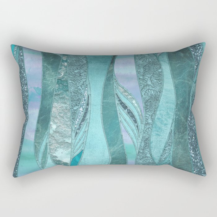 Precious Aqua And Turquoise Glamour Rectangular Pillow