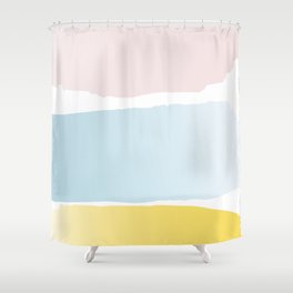 Beachtime Shower Curtain | Scandinavian, Pastel, Bright, Summer, Heaven, Digital, Graphicdesign, Stripes, Water, Curated 