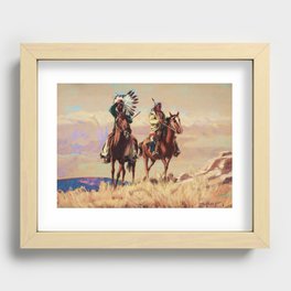 “Blackfoot Indian Scouts” by Carl Oscar Borg Recessed Framed Print