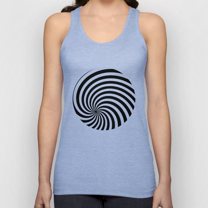 Black And White Op Art Spiral Tank Top