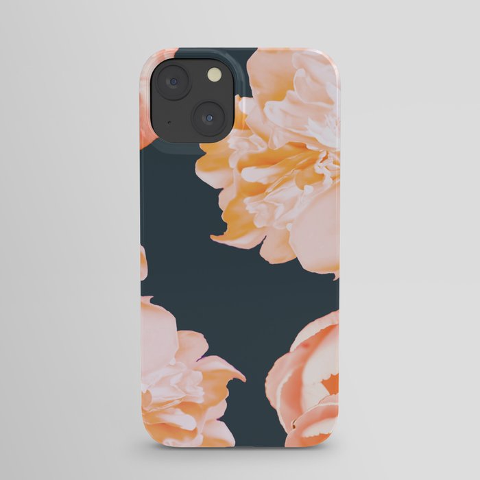 Peach Colored Flowers Dark Background #decor #society6 #buyart iPhone Case