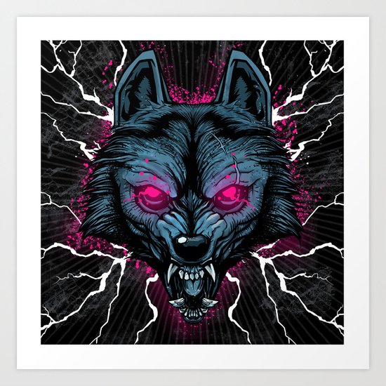 Insanity Wolf Art Print