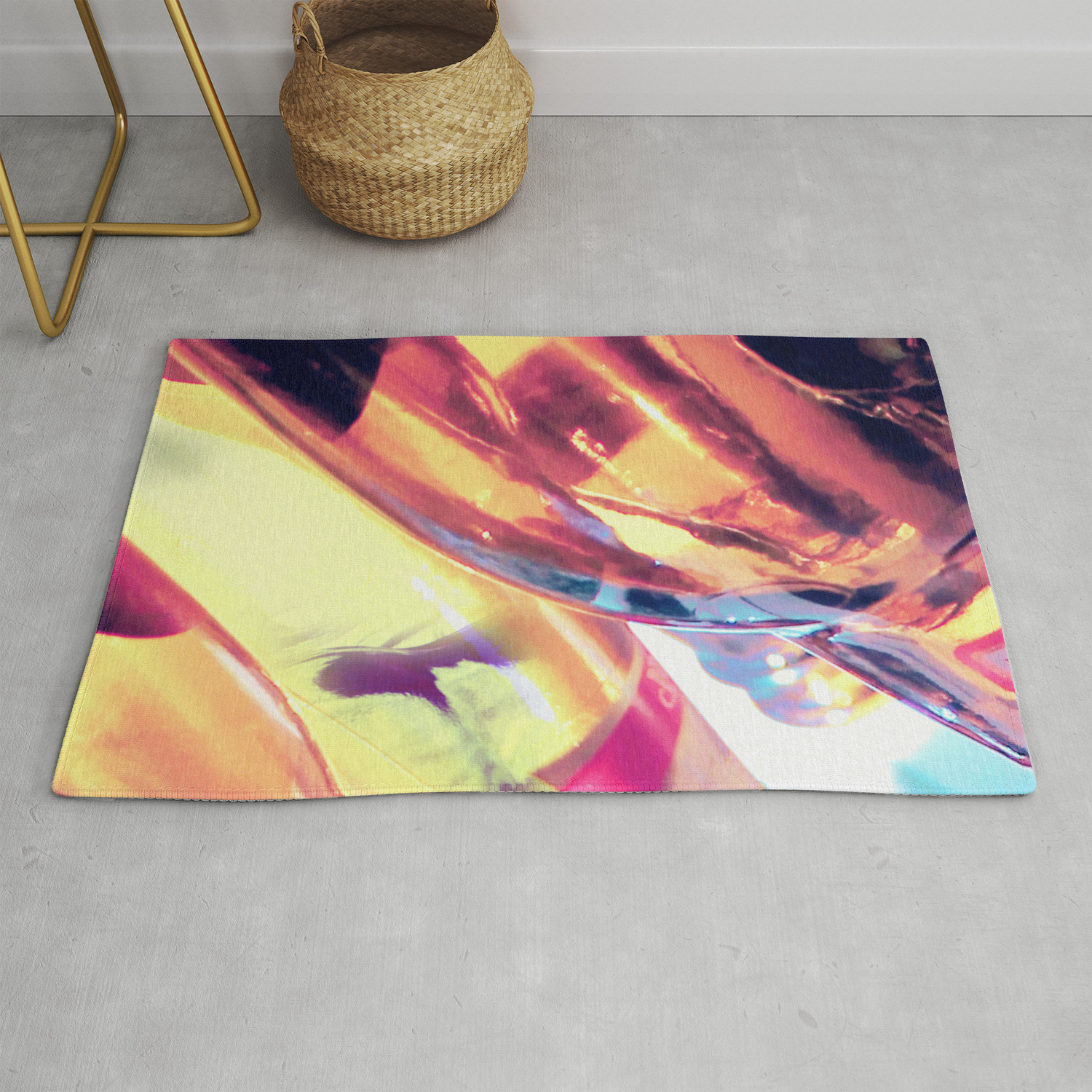 Abstract Art From Macro Photography Glass Manipulation Rug By