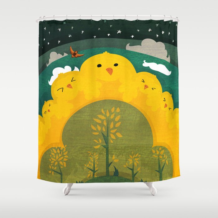 A Day on Chicken Mountain Shower Curtain