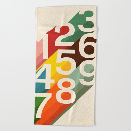 Retro Numbers Beach Towel