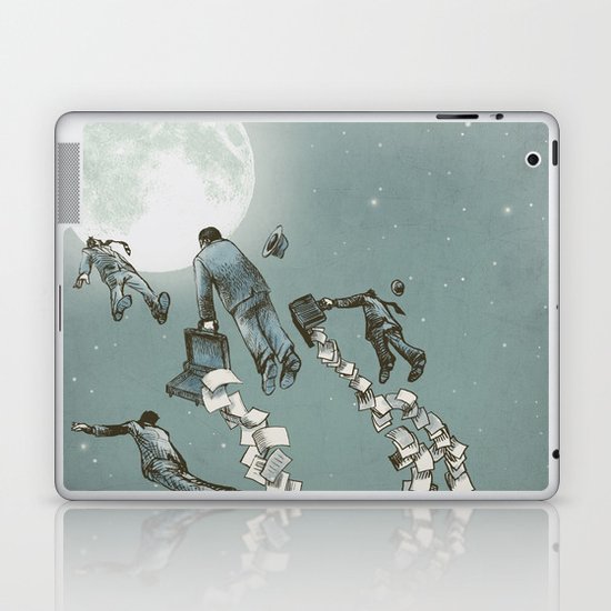 Flight of the Salary Men (color option) Laptop & iPad Skin