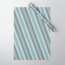[ Thumbnail: Powder Blue and Gray Colored Lines Pattern Wrapping Paper ]