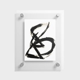 Brushstroke 3 - a simple black and white ink design Floating Acrylic Print