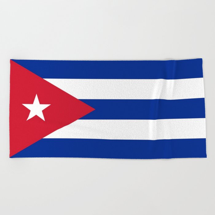 Flag of Cuba -cuban,havana, guevara,che,castro,tropical,central america,spanish,latine Beach Towel