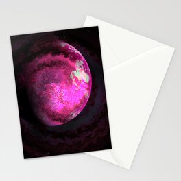 Pink Planet Stationery Card