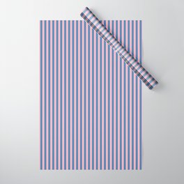 [ Thumbnail: Blue & Light Pink Colored Lines/Stripes Pattern Wrapping Paper ]