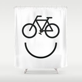 Bike face, bicycle smiley Shower Curtain