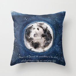 Moon, Verse, Blue skies, Lovely Moon, Moon and Sunshine, Gift, night sky Throw Pillow