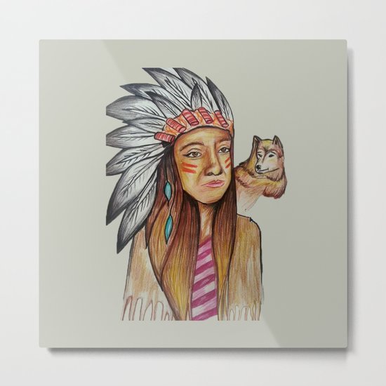 American İndian Metal Print