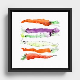 Rainbow Gardens: Carrots Framed Canvas