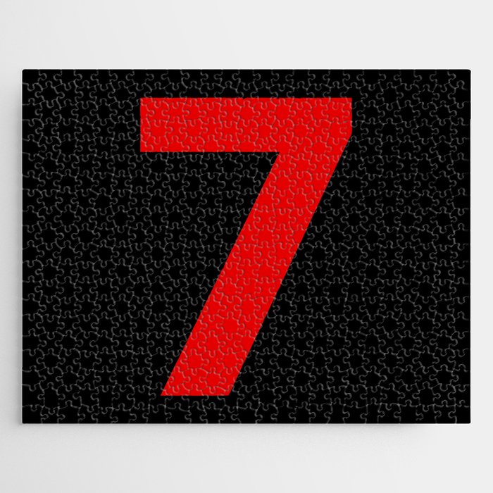 Number 7 (Red & Black) Jigsaw Puzzle