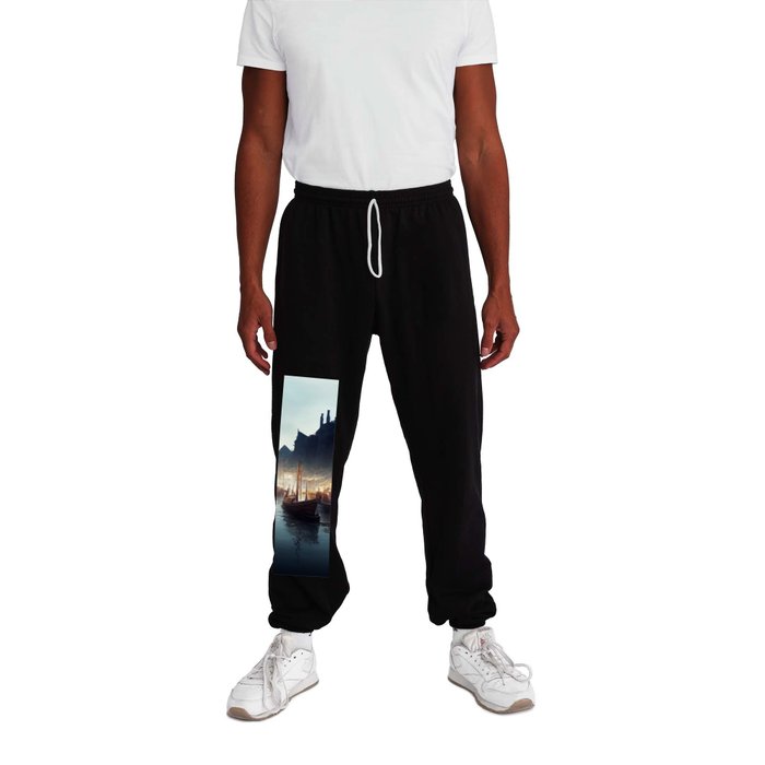 Grand Canal Scenery in Antique Venice by Night Sweatpants