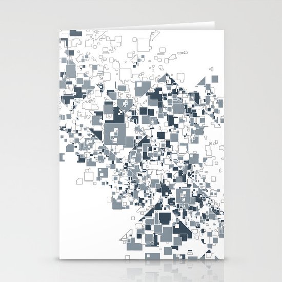 Broken and pixels Stationery Cards