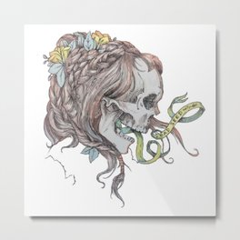 Bad Seed Metal Print | Surrealism, Copic, Drawing, Skull, Roses, Badseed, Skeleton 