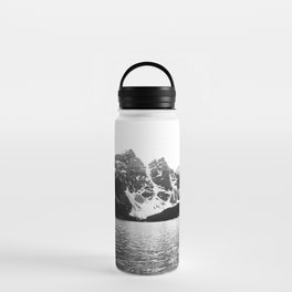 Landscape Photography Black and White | Moraine Lake Alberta Water Bottle