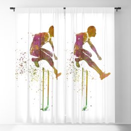 Runner athlete in watercolor Blackout Curtain | Graphicdesign, Color, Pop Art, Athletics, Sport, Colorfull, America, Competition, Competitive, Illustration 