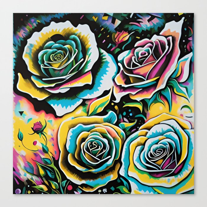 Bright and Colorful Flowers Canvas Print