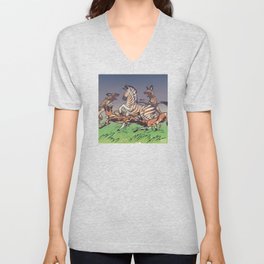 African Wild Dog V Neck T Shirt