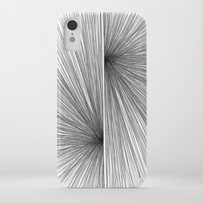mid century modern geometric abstract radiating lines iphone case