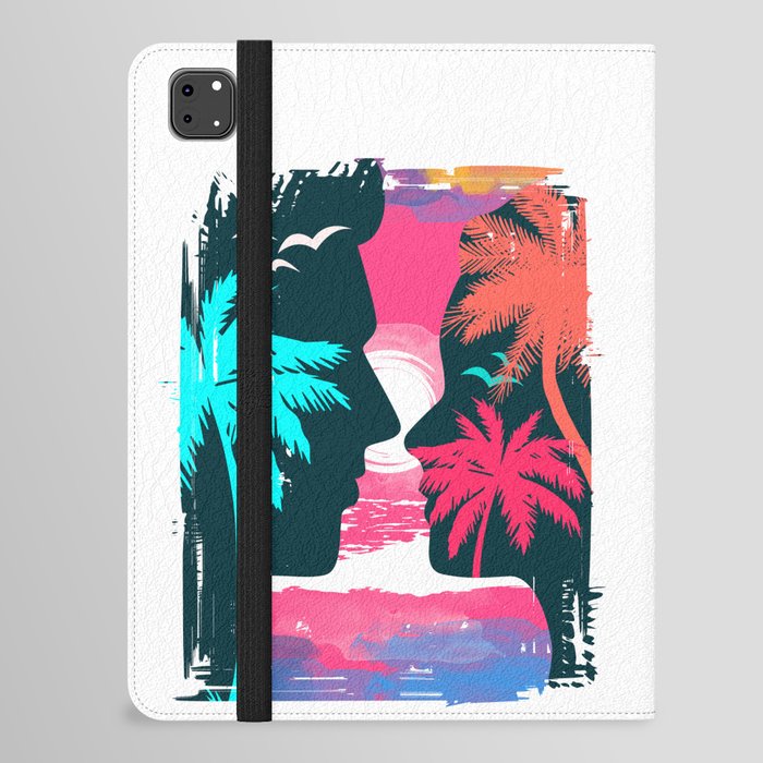 Summer Beach Sunset Couple iPad Folio Case