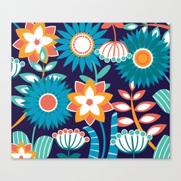 In Bloom | Navy Canvas Print