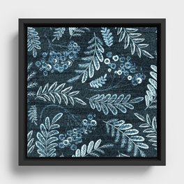 Berries and Leaves - Weathered Framed Canvas