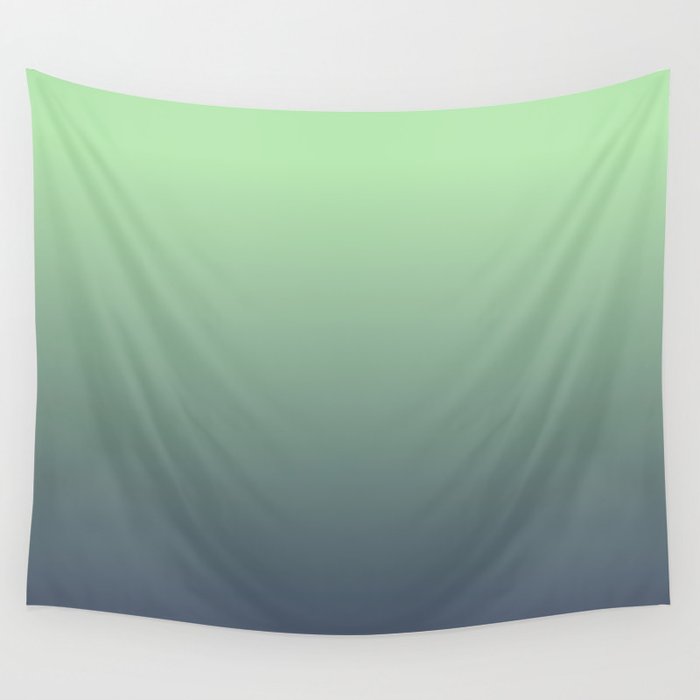 AQUA & NAVY COLOR OMBRE PATTERN Wall Tapestry