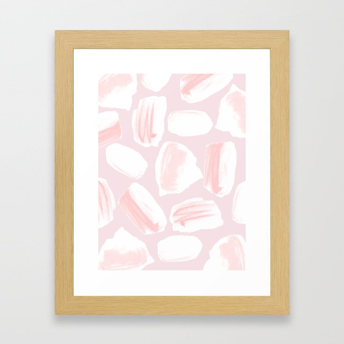Brushstrokes Pattern Pink Framed Art Print