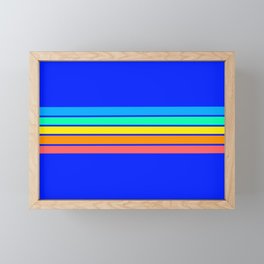 Horizontal Rainbow In Blue Framed Mini Art Print