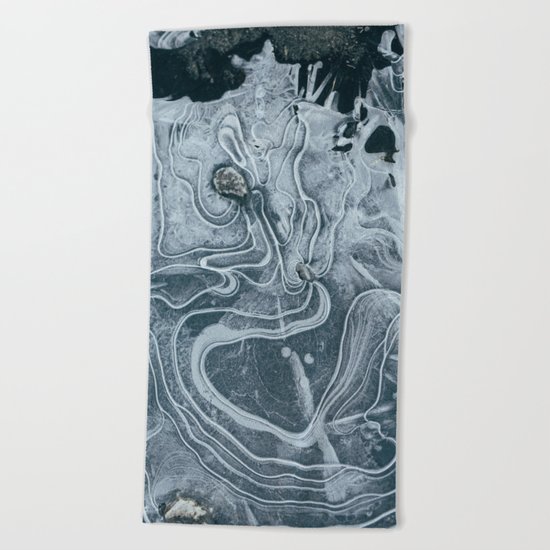 Frozen Marble Beach Towel